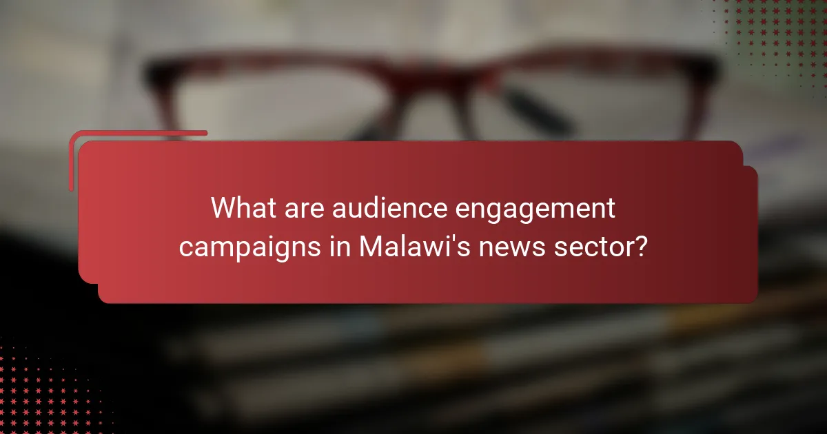 What are audience engagement campaigns in Malawi's news sector?