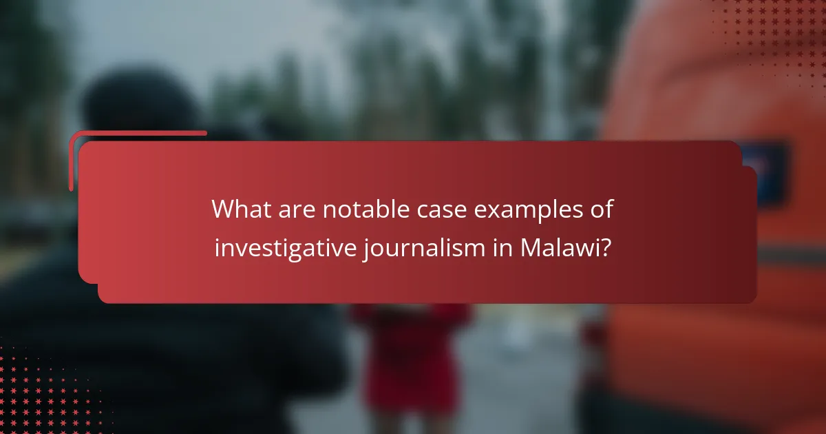 What are notable case examples of investigative journalism in Malawi?