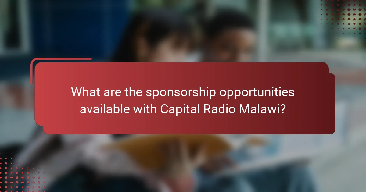 What are the sponsorship opportunities available with Capital Radio Malawi?